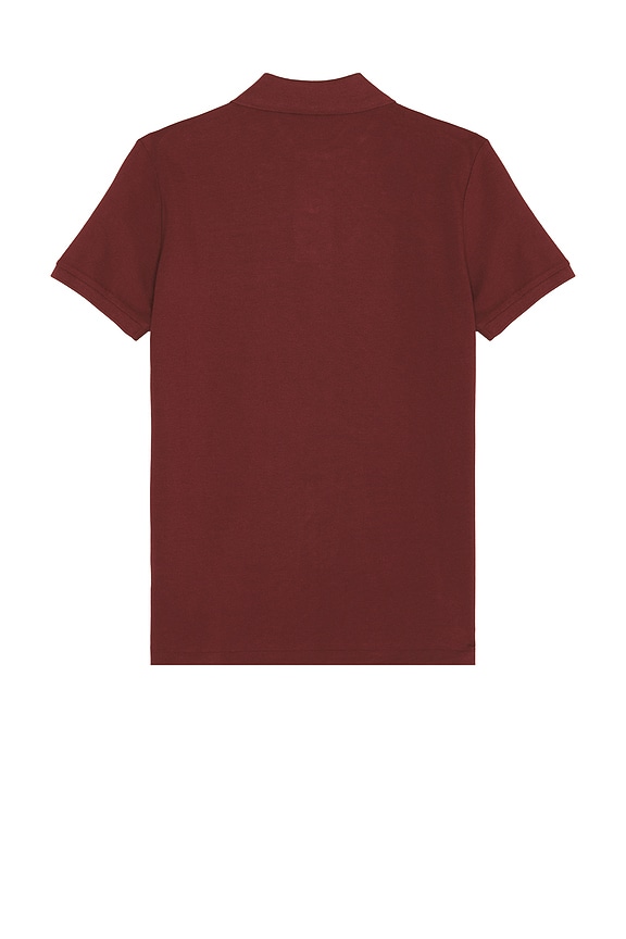 view 2 of 5 Short Sleeve Cotton Mesh Novelty Bear Polo in Red Wine