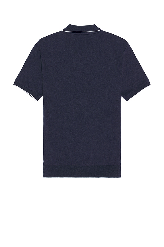 view 2 of 5 Short Sleeve Johnny Collar Polo in Spring Navy Heather