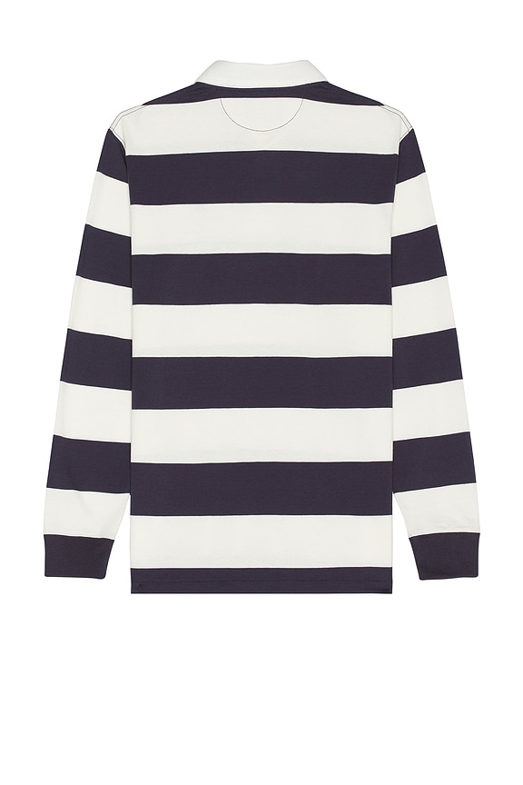 view 2 of 5 Long Sleeve Novelty Heritage Bear Rugby Polo in Faded Blue & Deckwash