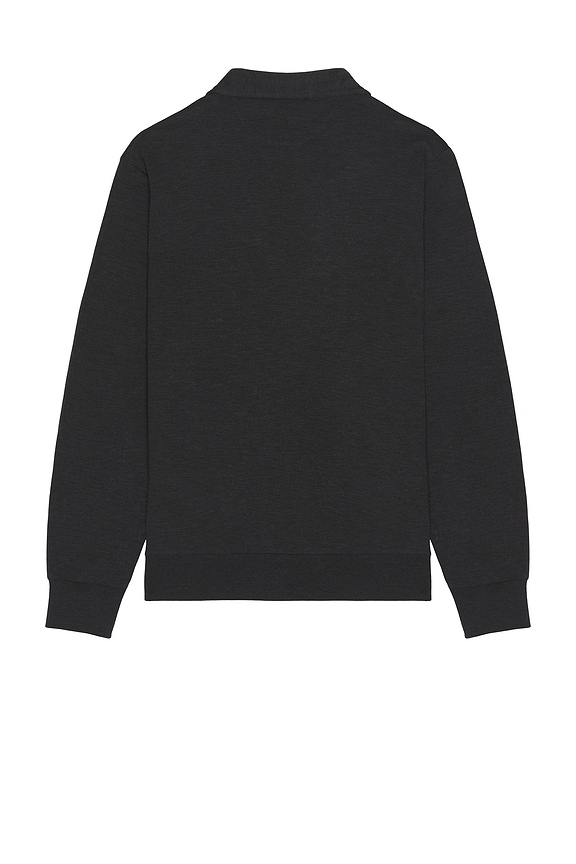 view 2 of 5 Long Sleeve Rib Hem Polo in Polo Black Heather