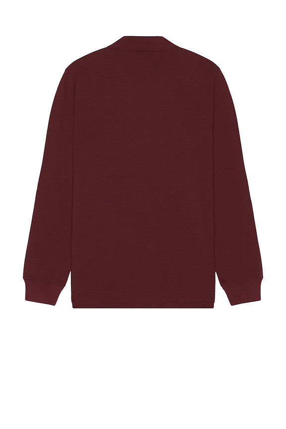 view 2 of 5 Long Sleeve Mesh Polo in Wine Heather