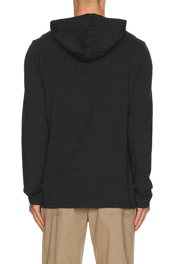 view 2 of 5 Long Sleeve Hooded T-Shirt in Black Marl Heather