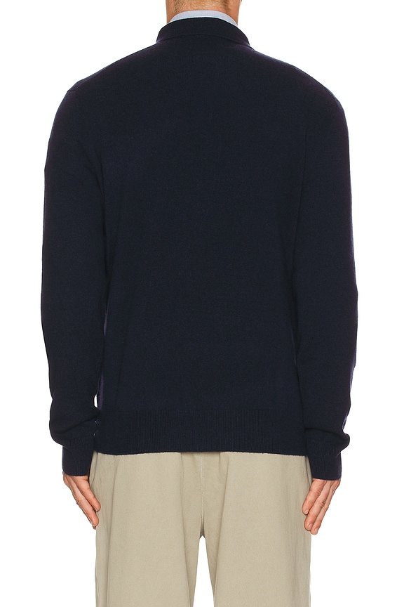 view 2 of 5 Lux Merino Johnny Collar Sweater in Hunter Navy