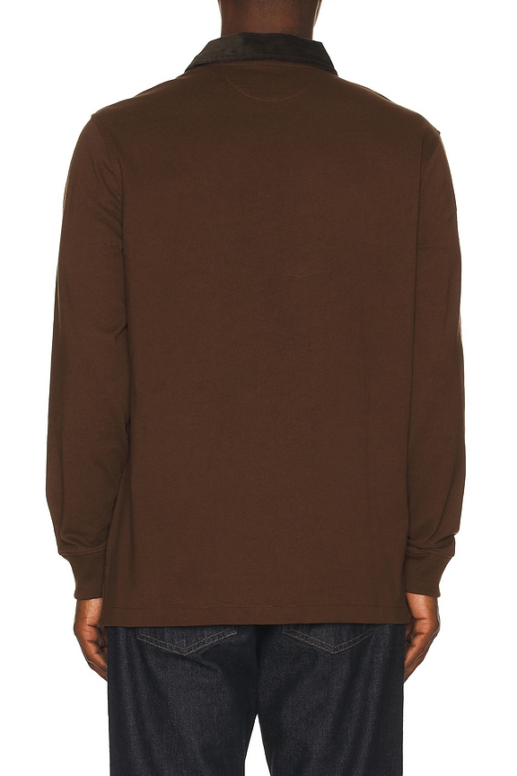 view 2 of 5 Long-sleeve Jersey Knit Novelty Bear Rugby Polo W/ Cord Collar in Branch Brown