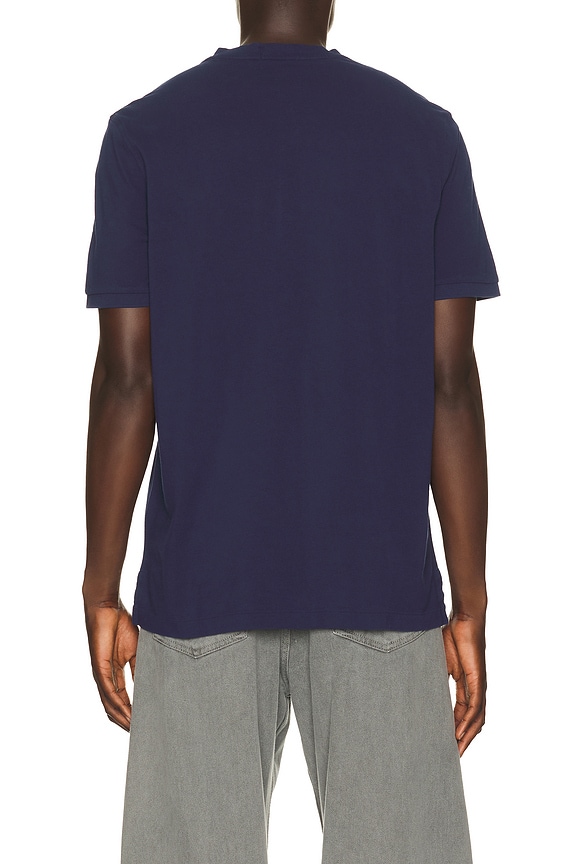 view 2 of 5 Short Sleeve Garment Dyed Featherweight Mesh Henley T-Shirt in Dark Cobalt