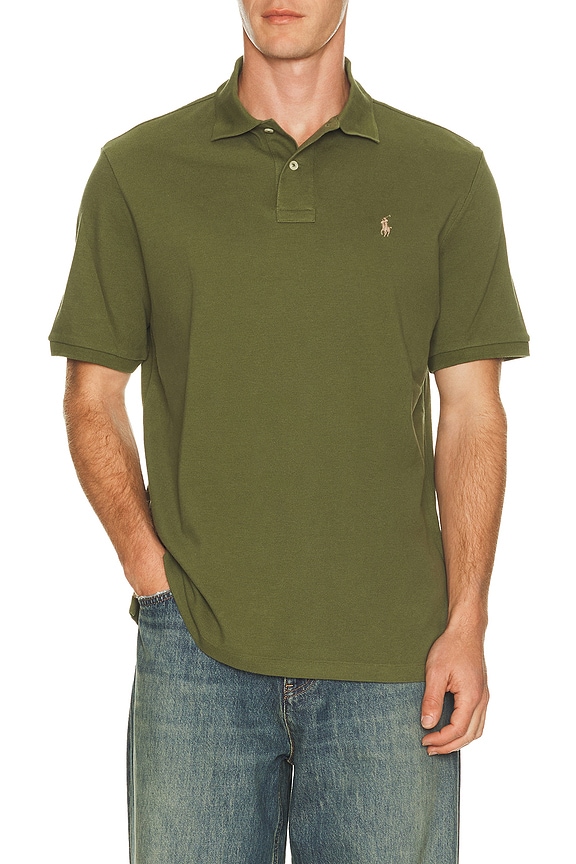 view 1 of 5 Short Sleeve Mesh Polo in Supply Olive