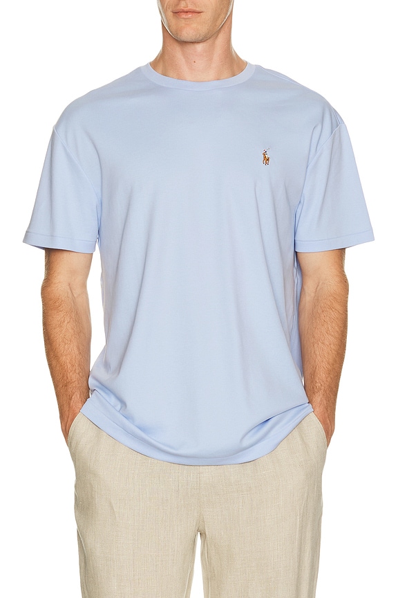 view 1 of 5 Soft Touch Crewneck T-shirt in Pebble Blue