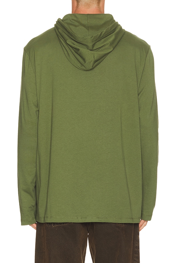 view 2 of 5 Long Sleeve Hooded T-shirt in Supply Olive