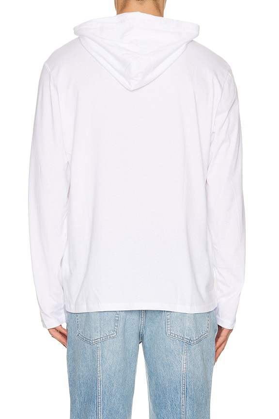 view 2 of 5 Long Sleeve Jersey Knit Hooded T-shirt in White