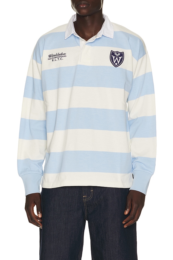 view 2 of 6 Wimbledon Polo in Office Blue & Deckwash White