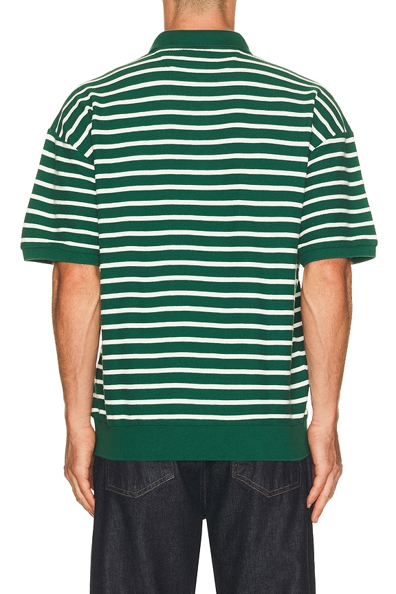 view 2 of 5 Jacquard Textured Striped Polo in New Forest & Nevis