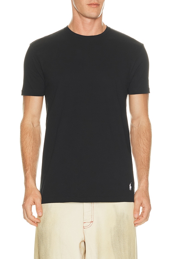 view 2 of 6 Classic Fit Cotton 3 Pack Undershirt in White, Andover Heather, & Polo Black