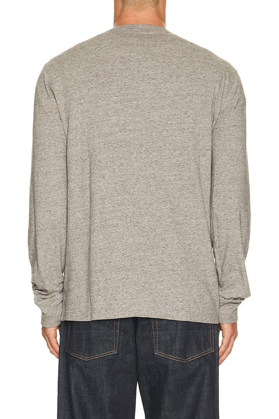 view 2 of 5 Long Sleeve Slub Jersey Henley T-Shirt in Dark Vintage Heather