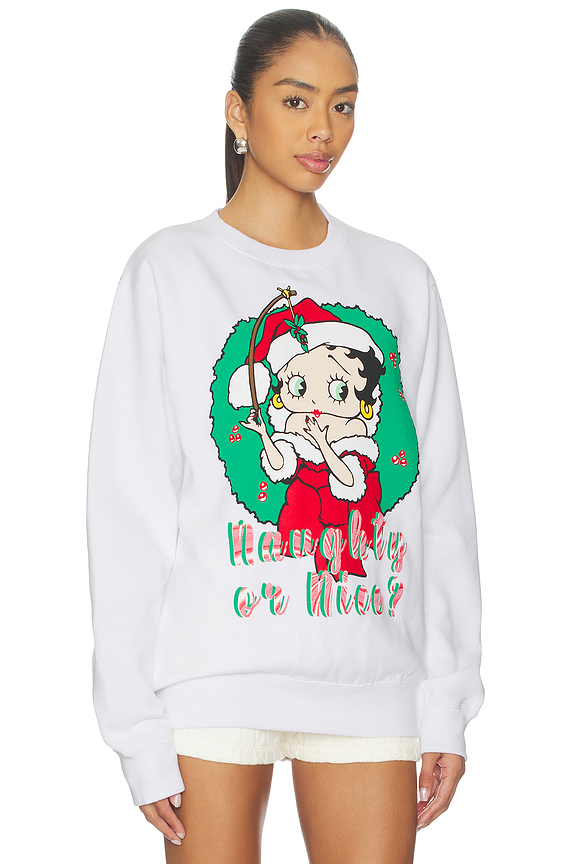 view 2 of 4 Betty Boop Naughty Sweatshirt in White