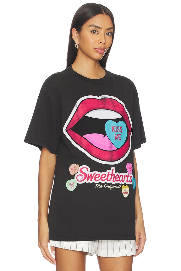 view 2 of 4 Sweethearts Kiss Me Tee in Black Pigment