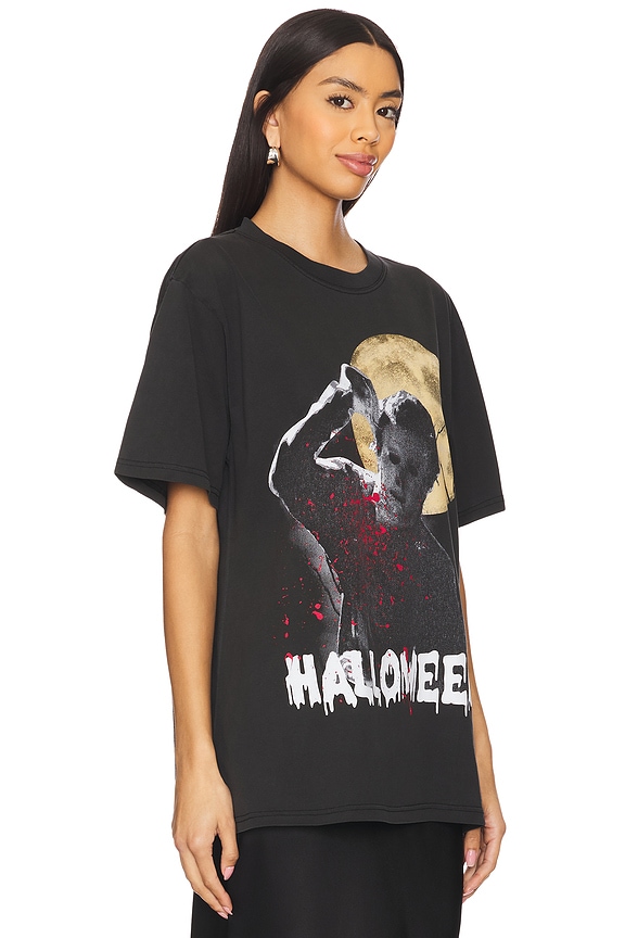 view 2 of 4 CAMISETA BOXY HALLOWEEN MOON in Black Pigment