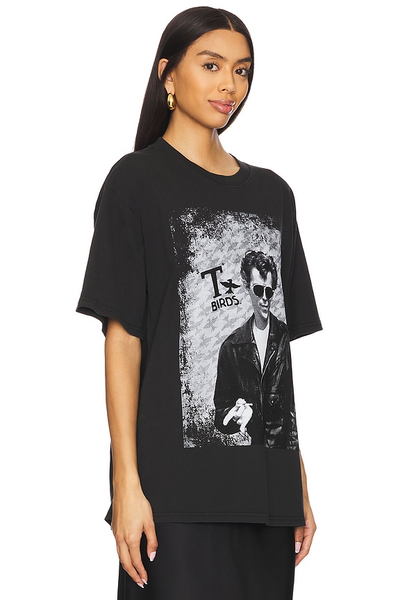 view 2 of 4 Grease T-birds Boxy Tee in Black Pigment