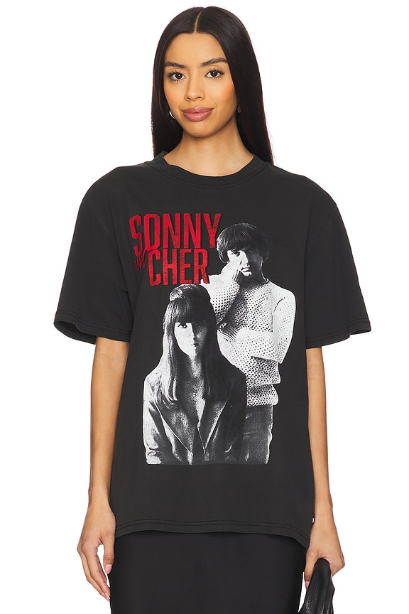 view 1 of 4 Sonny & Cher Portrait Boxy Tee in Black Pigment