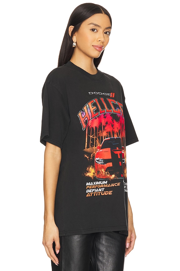 view 2 of 4 Dodge Rule The Road Boxy Tee in Black Pigment