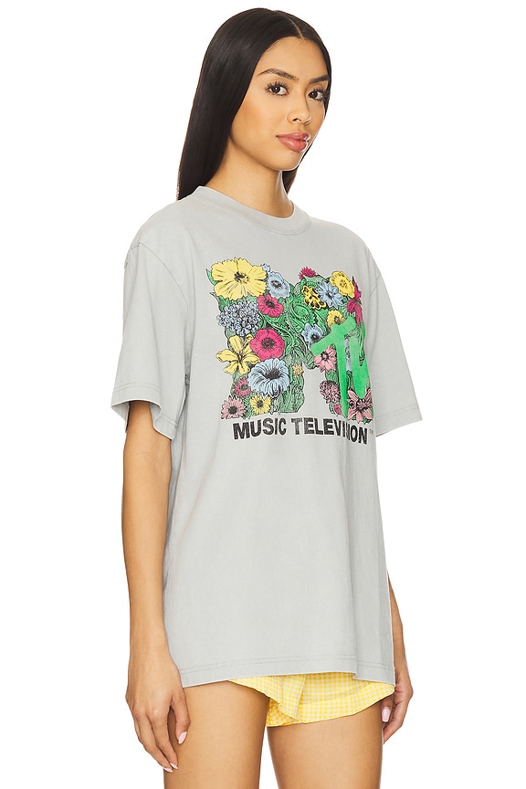 view 2 of 4 MTV Floral Boxy Tee in Grey Pigment