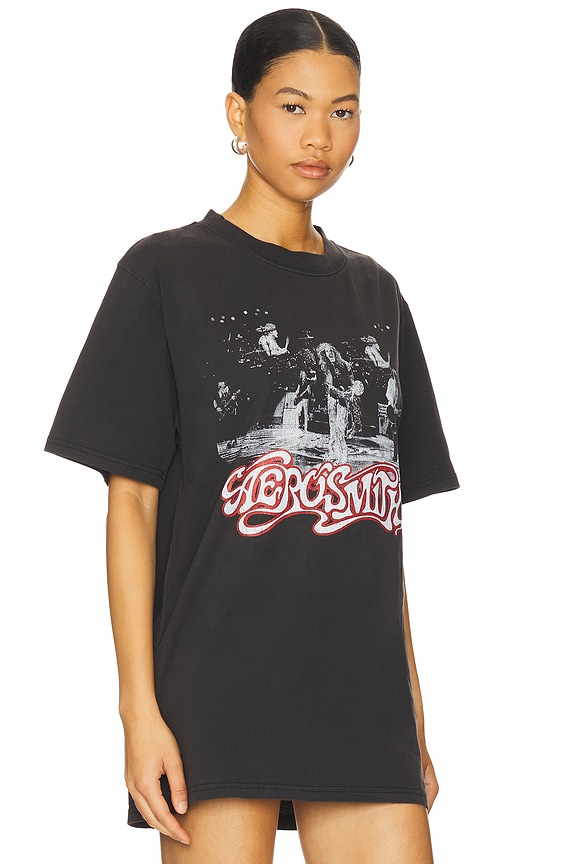 view 2 of 4 Aerosmith Singing Boxy Tee in Black Pigment