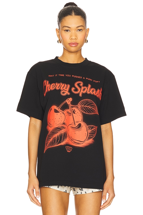 view 2 of 5 Push Pop Cherry Splash Tee in Black