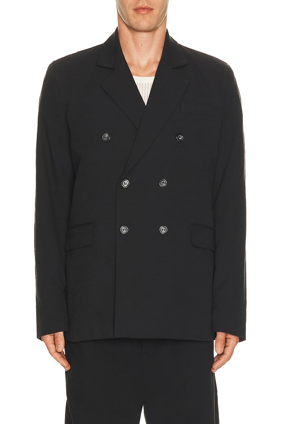 view 2 of 5 Double Breasted Wool Blazer in Black