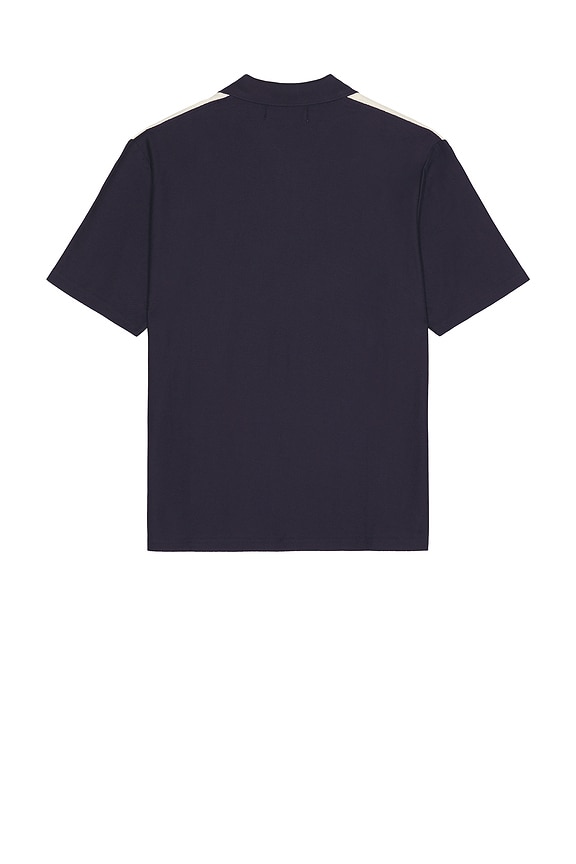 view 2 of 4 Textured Zip Polo in Dark Blue