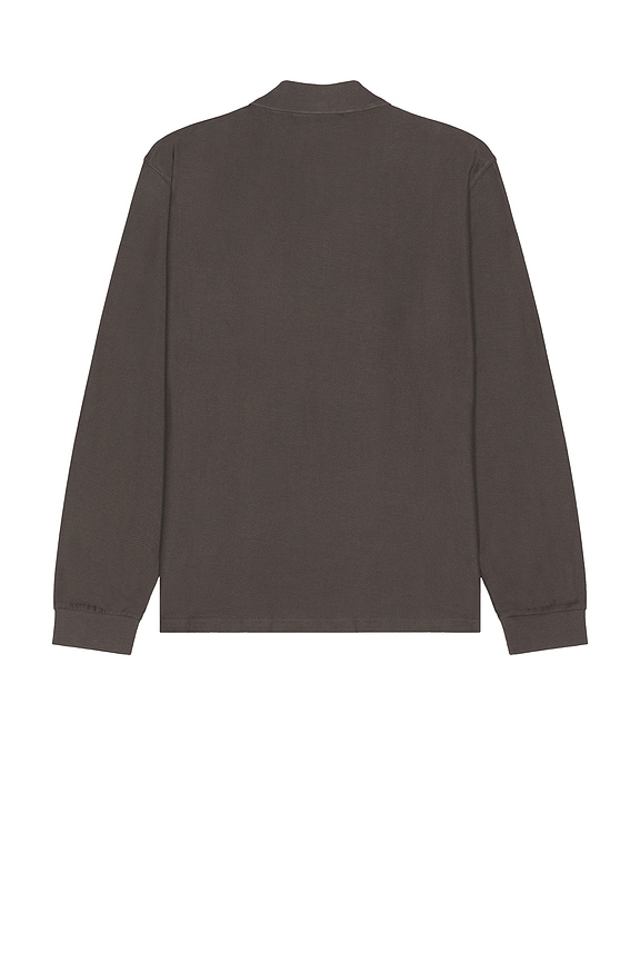 view 2 of 4 Society Long Sleeve Zip Polo in Charcoal