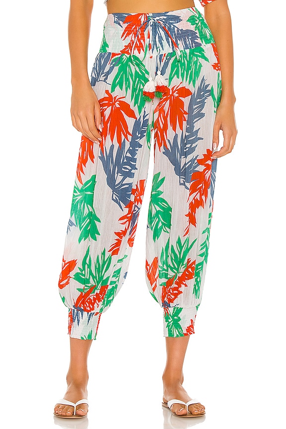 view 1 of 4 Carcans Pant in White Tropical Leaf Print