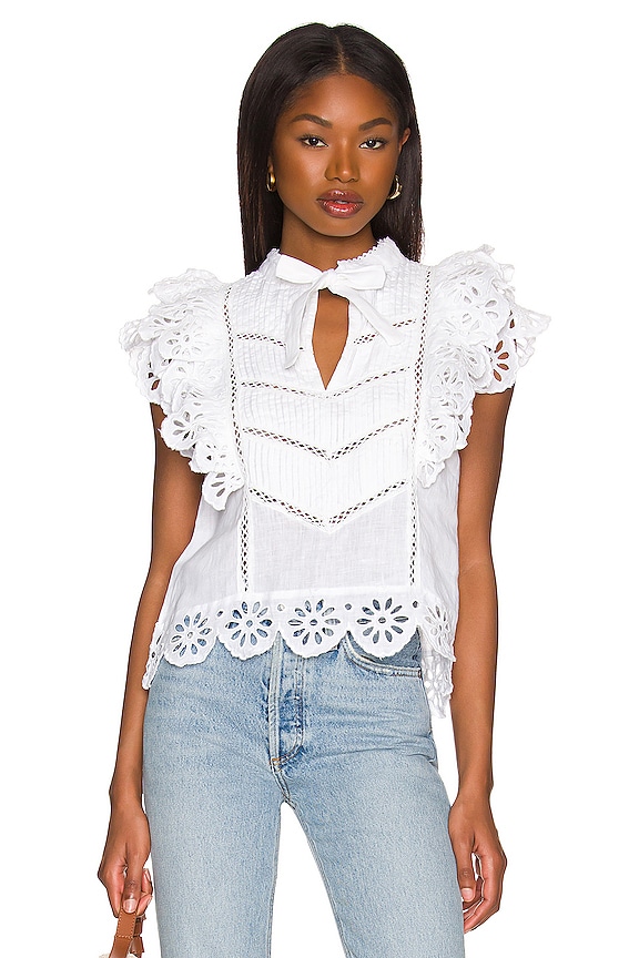 view 2 of 5 BLUSA VICTORIANA LA CHEMISIRE in White Eyelet