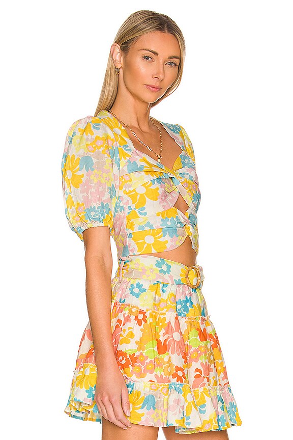 view 2 of 4 LA COUPURE カットアウトトップ in Blue Daisy