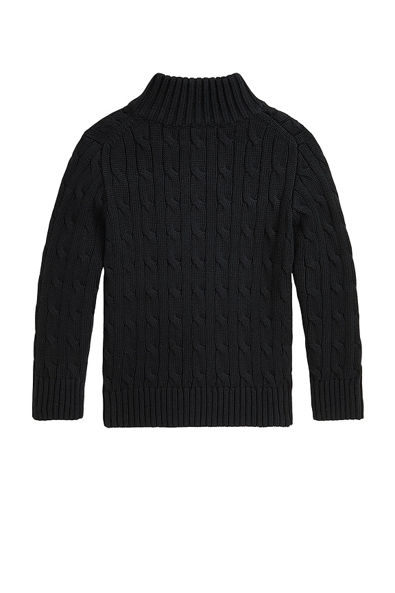 view 2 of 2 케이블 니트 스웨터 in Polo Black