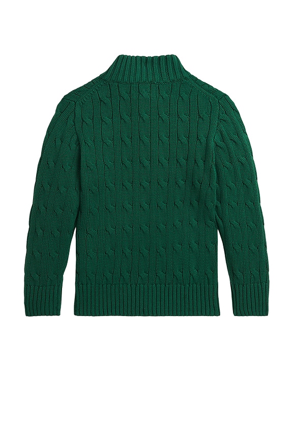 view 2 of 2 Kids Cable Knit Half-zip Sweater in New Forest