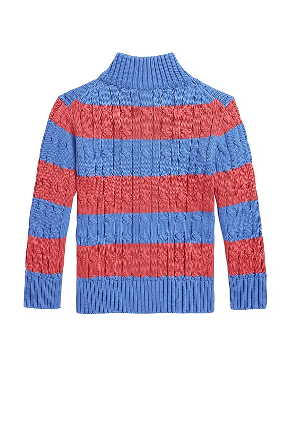 view 2 of 2 SUÉTER DE PUNTO DE CABLE CON MEDIA CREMALLERA Y RAYAS. in Nantucket Red