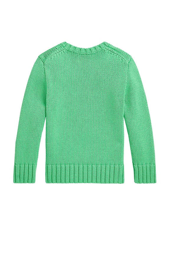 view 2 of 2 Kids Flag Cotton Crewneck Sweater in Plato Green