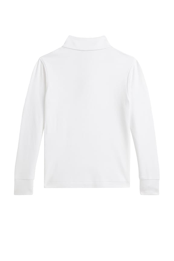 view 2 of 2 Kids Long Sleeve Half Zip Pullover in White