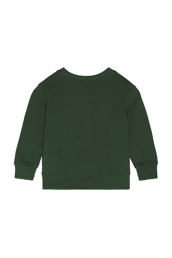 view 2 of 5 Long Sleeve Fleece Bear Graphic Crewneck Sweatshirt in Bear Bottle Green