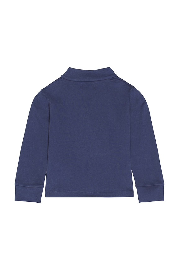 view 2 of 2 Long Sleeve Interlock Mock Neck Half Zip in Light Navy
