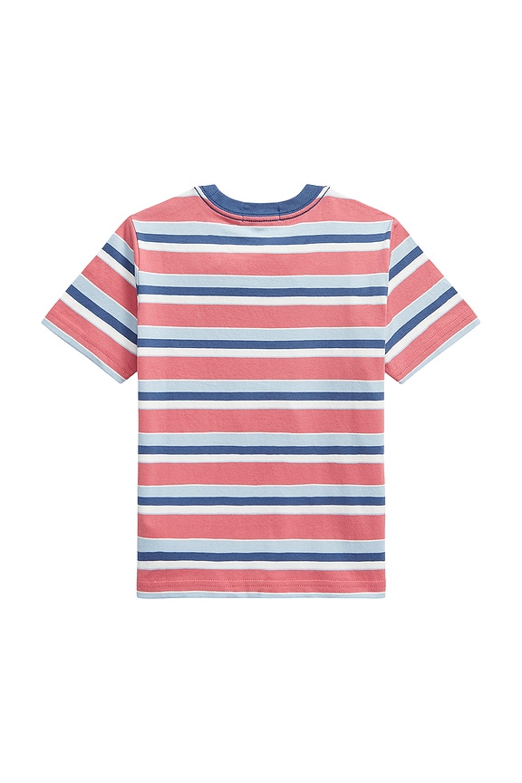 view 2 of 2 Kids Short Sleeve Jersey Knit Striped Crewneck T-shirt in Adirondack Berry Multi