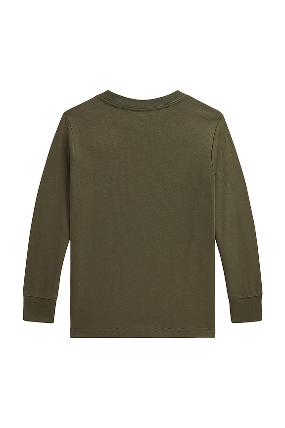 view 2 of 2 Kids Long Sleeve Cotton Jersey Crewneck T-shirt in Cruise Olive
