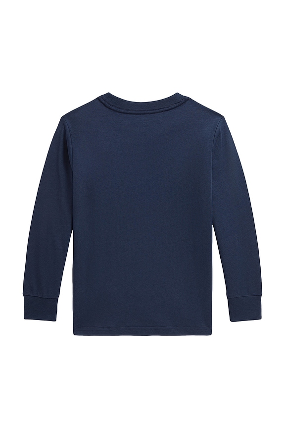 view 2 of 2 Kids Long Sleeve Cotton Jersey Crewneck T-shirt in Rustic Navy