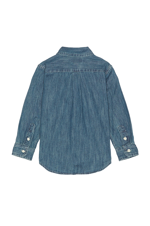 view 2 of 2 Kids Cotton Chambray Shirt in Dark Blue