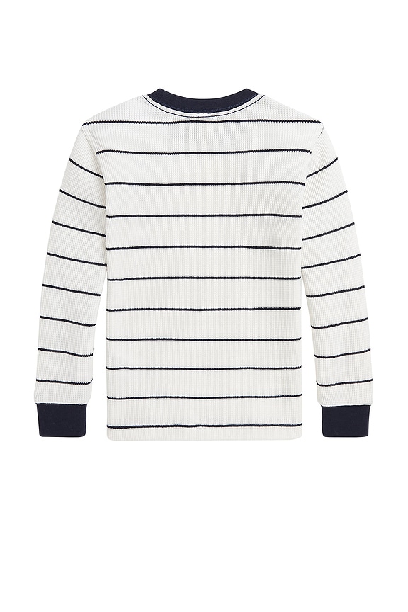 view 2 of 2 Kids Waffle Knit Stripe Top in Navy