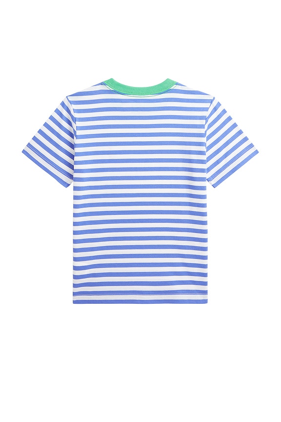 view 2 of 2 CAMISETA CUELLO REDONDO RINGER STRIPED in Scottsdale Blue & White