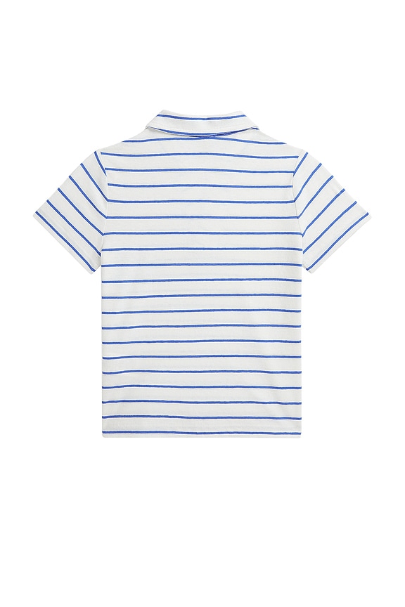 view 2 of 2 Kids Johnny Collar Polo in Deckwash White & Scottsdale Blue