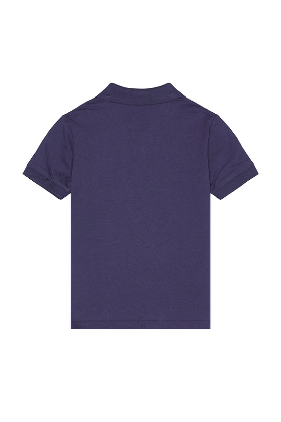 view 2 of 2 POLO DE MANGA CORTA DE JERSEY DE ALGODÓN CON RAYA CENTRAL in Classic Blue