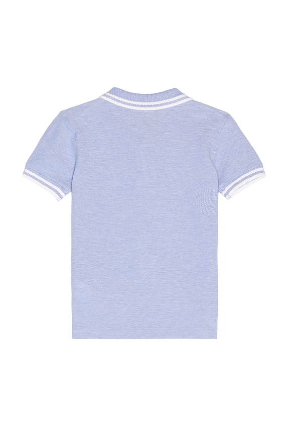 view 2 of 2 Short Sleeve Cotton Oxford Mesh Polo in Harbor Island Blue & White