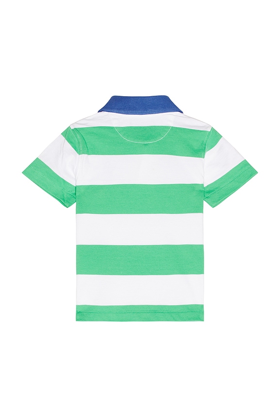 view 2 of 2 TOP POLO in Plato Green & White
