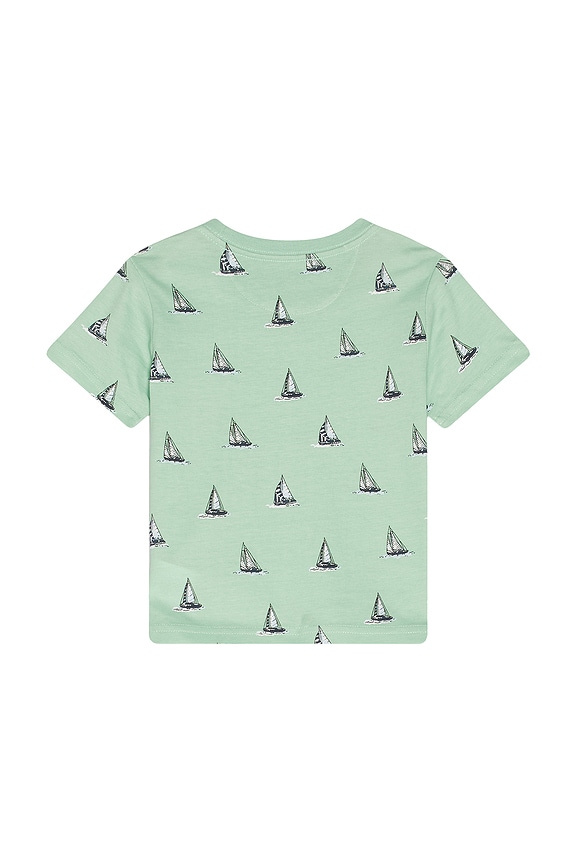 view 2 of 2 Short Sleeve Jersey Knit Sail Print Ringer T-shirt in On The Sail Celadon